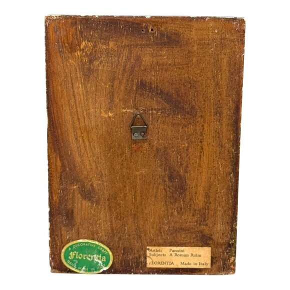 Vintage Florentia Italian Framed Picture Plaque "A Roman Ruins" By Pannini READ - Picture 8 of 8